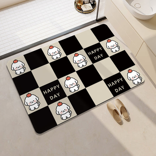Playful Cartoon Dog-Themed Bath Mat Bowlift