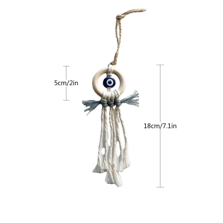 Decorative Macrame Wall Hanging with Evil Eye Design Bowlift