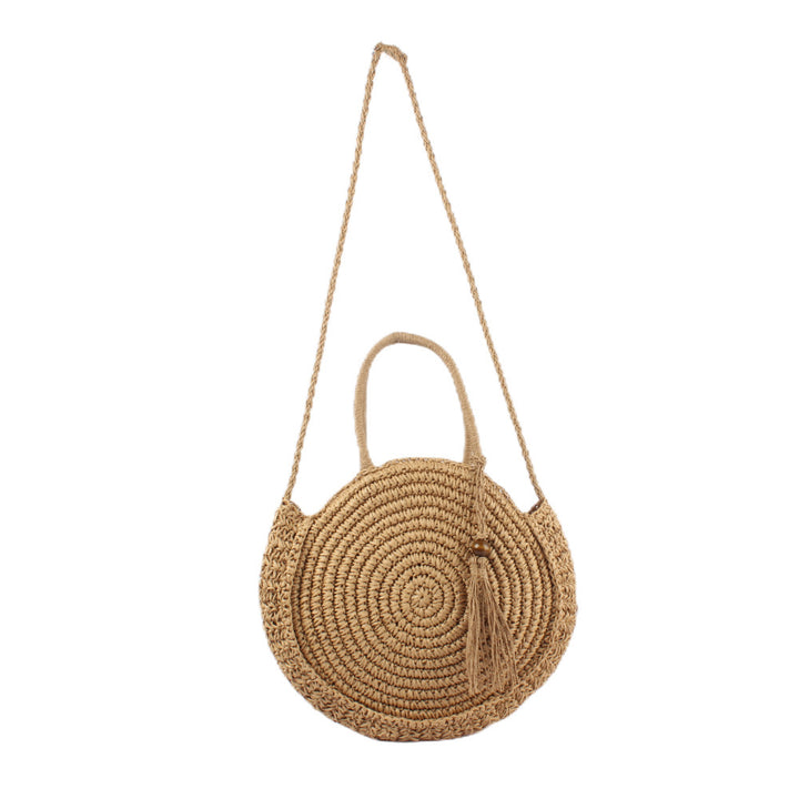 Round basket bag with elegant tassel Bowlift