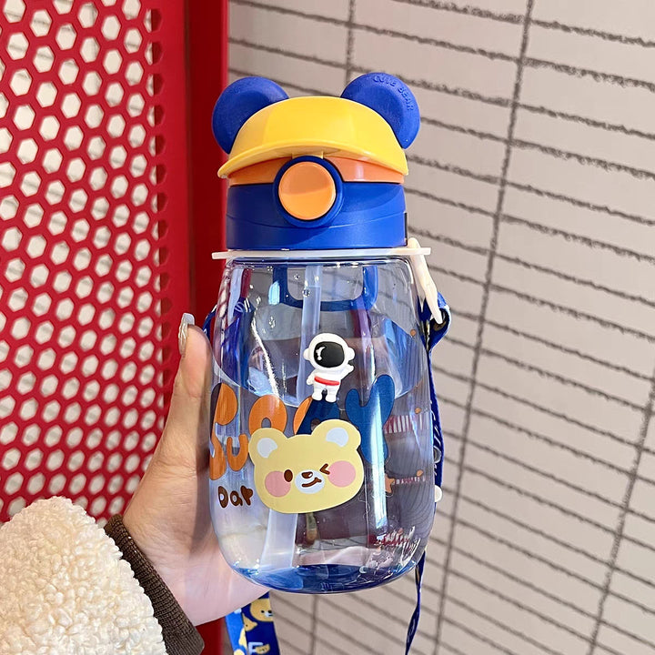 Women Playful Children's Drinking Bottle with Integrated Straw Bowlift