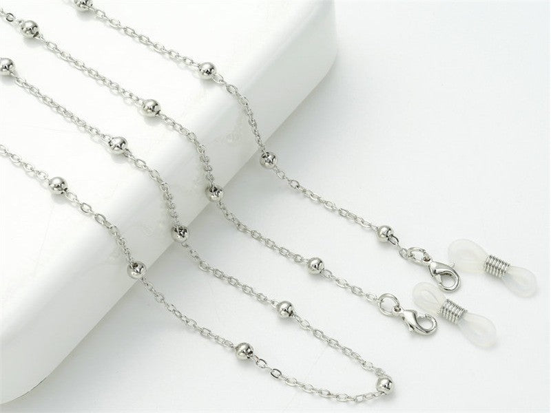 Silver Beaded Eyewear Chain Bowlift