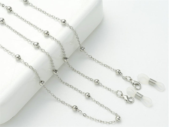Silver Beaded Eyewear Chain Bowlift