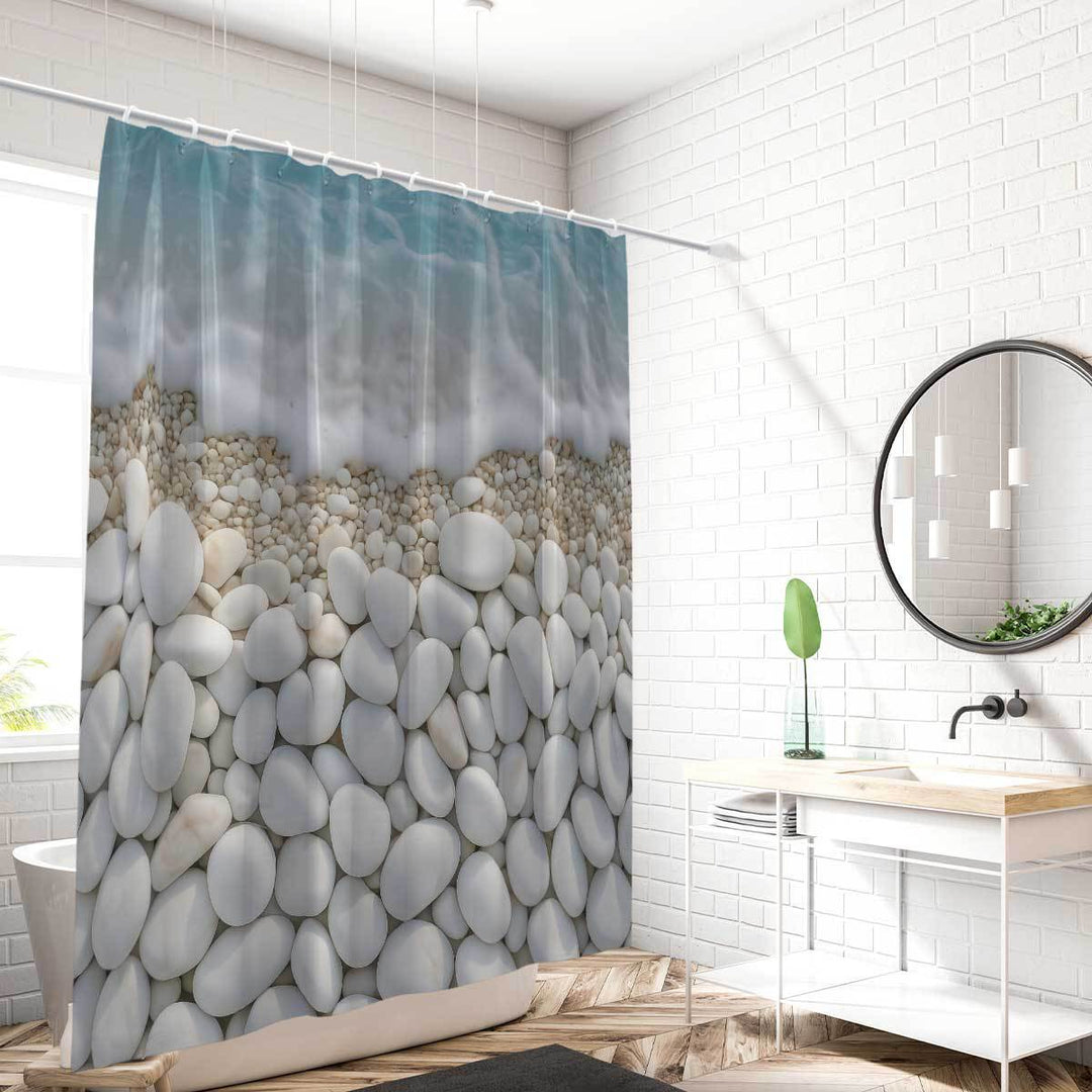 Coastal-Inspired Artistic Shower Curtain Bowlift