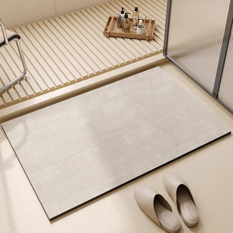 Geometric Design Bath Rug Bowlift
