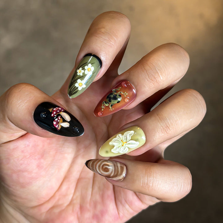 Artistic Themed Press-On Nail Set Bowlift 1787294329