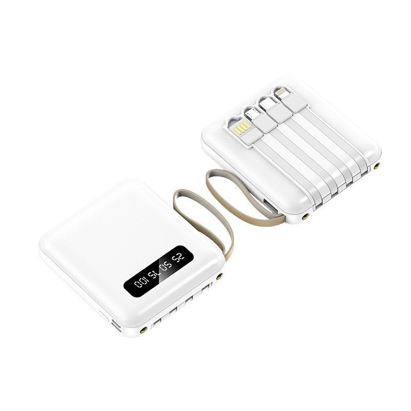 Compact power bank with integrated charging cables Bowlift