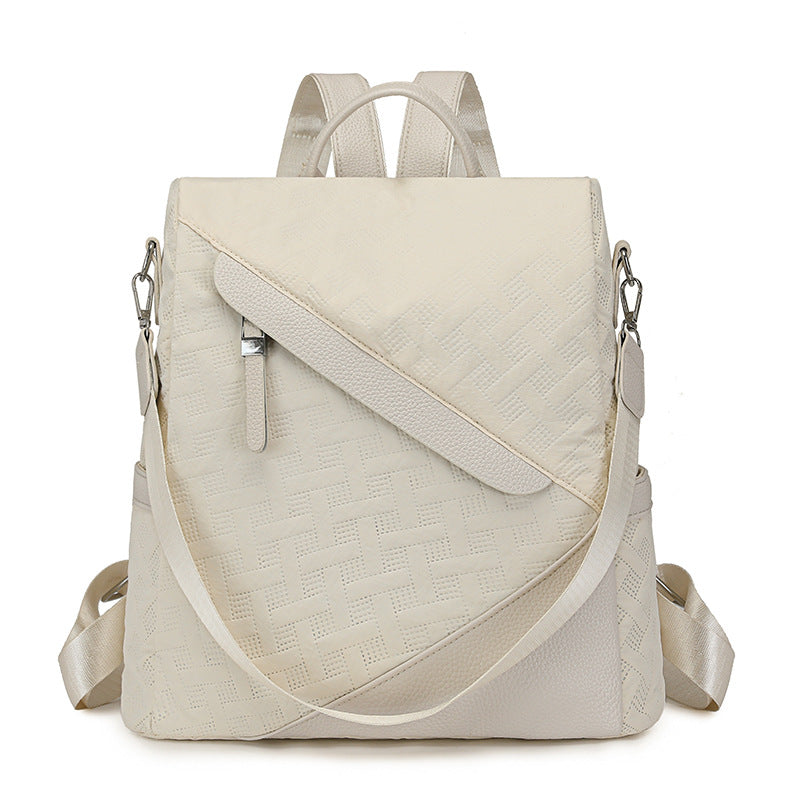 Elegant Textured Leather Backpack Bowlift