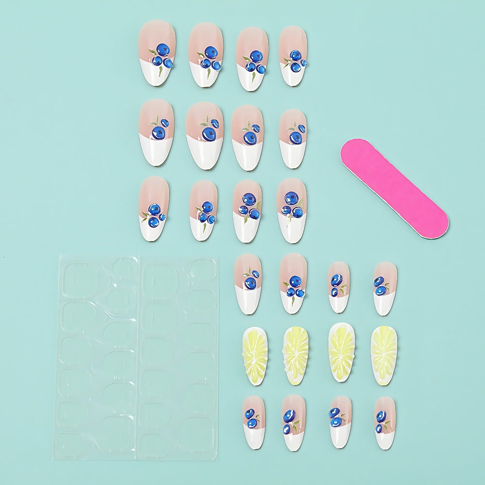 Artificial nails with elegant floral patterns and accents Bowlift