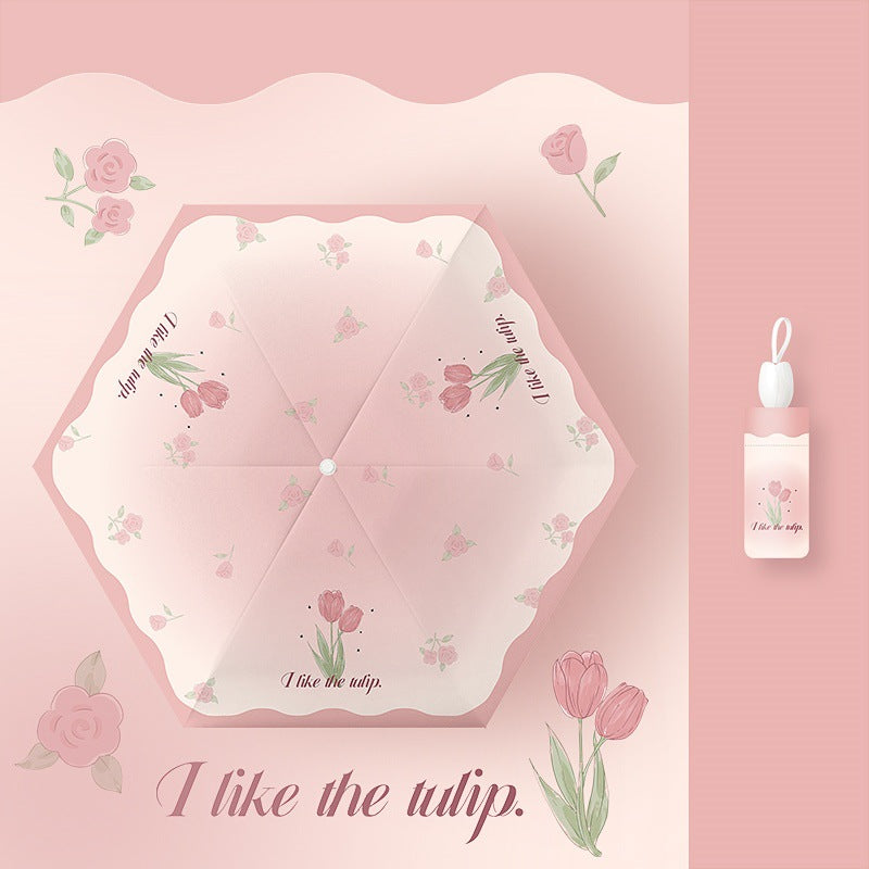 Ladies' kid-friendly folding umbrella with fun rabbit design Bowlift