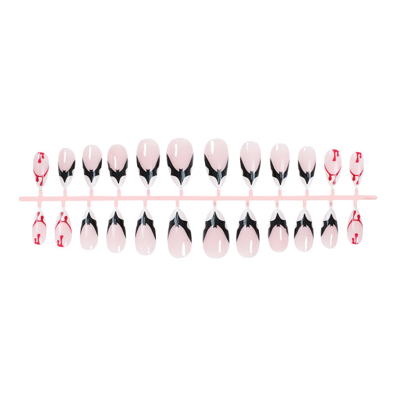 Artistic Press-On Nail Set with Unique Graphic Designs Bowlift