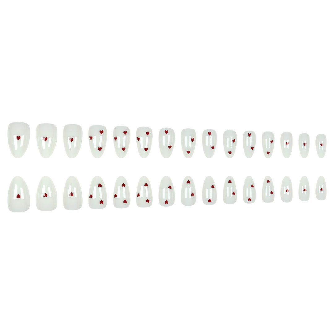 Heart-Embellished Press-On Nails Bowlift