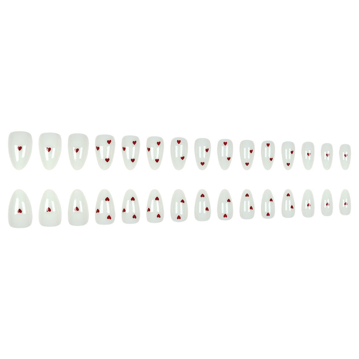 Heart-Embellished Press-On Nails Bowlift