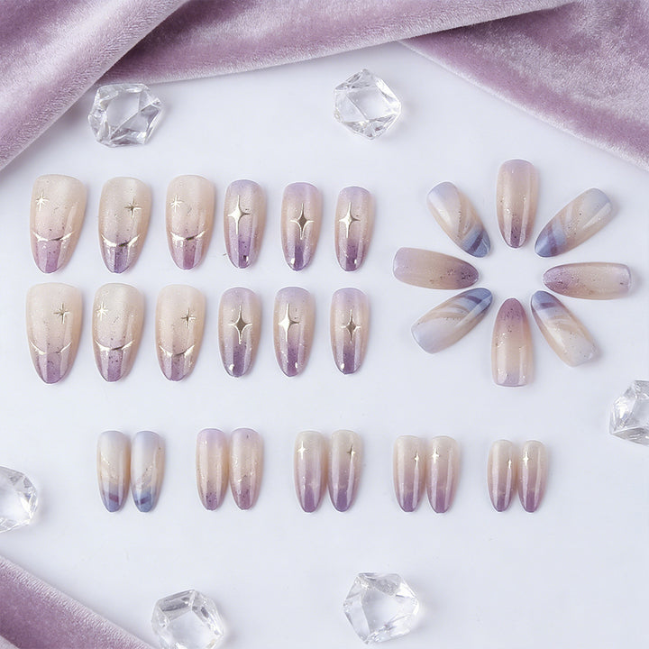 Gradient Glitter Press-On Nails Bowlift