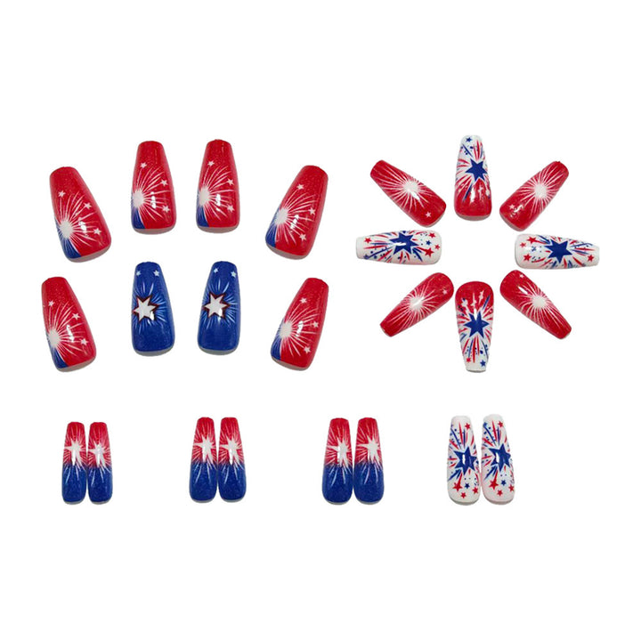 Artificial nails with festive star and fireworks design Bowlift