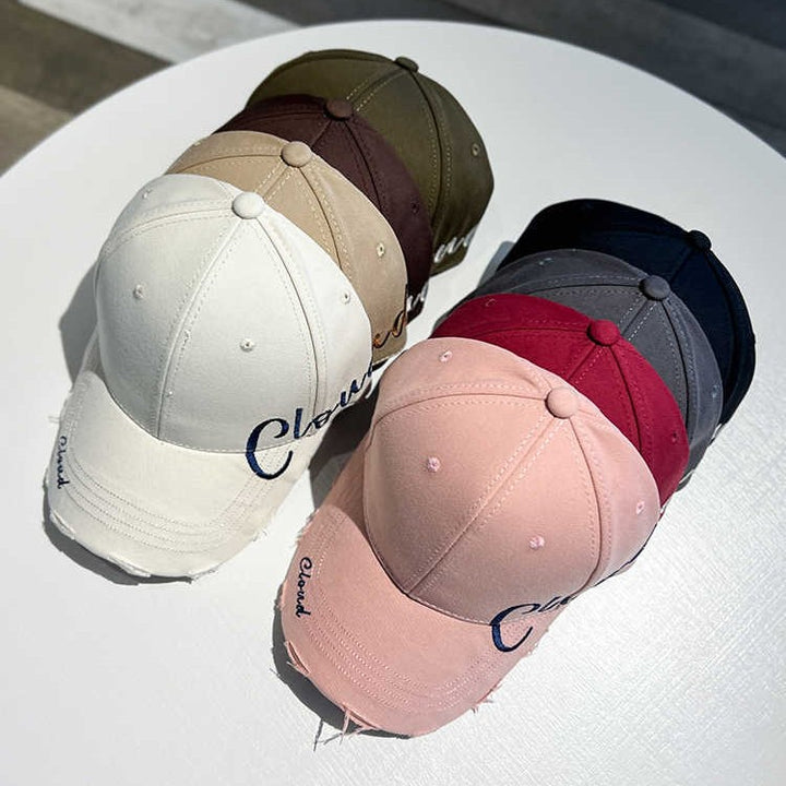 Women's Distressed Casual Cotton Baseball Cap Bowlift