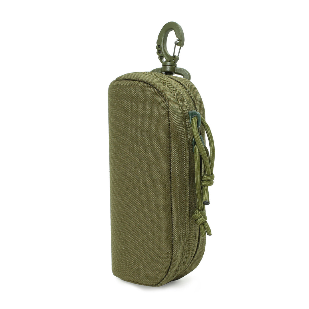 Durable Tactical Eyewear And Accessory Zippered Pouch With Carabiner Bowlift