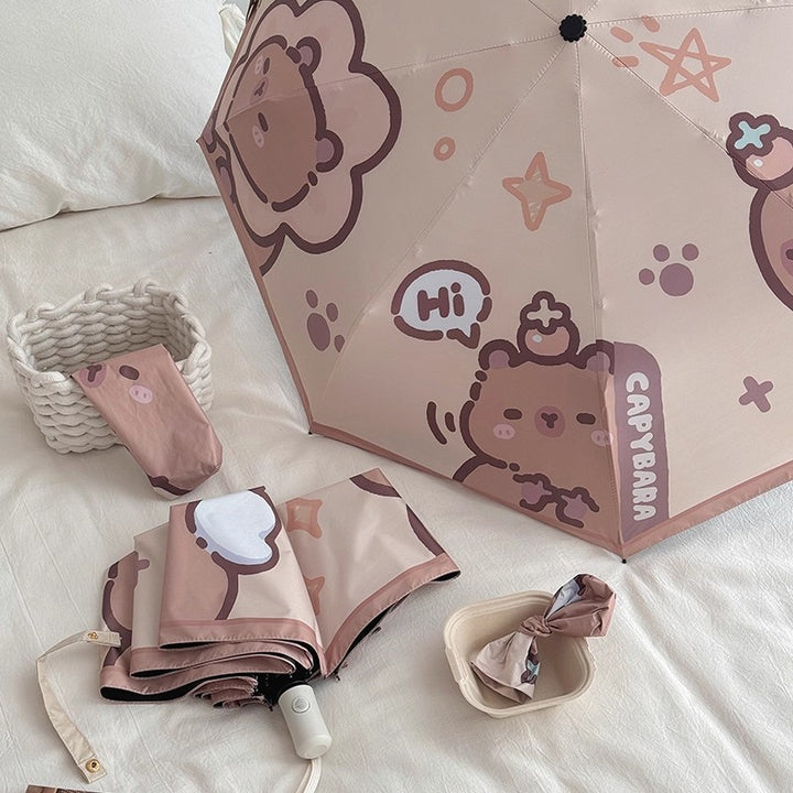 Women's high-quality folding umbrella with playful animal motif Bowlift