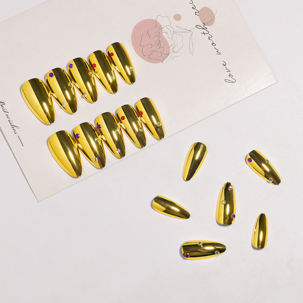 Glamorous Metallic Press-On Nail Set Bowlift
