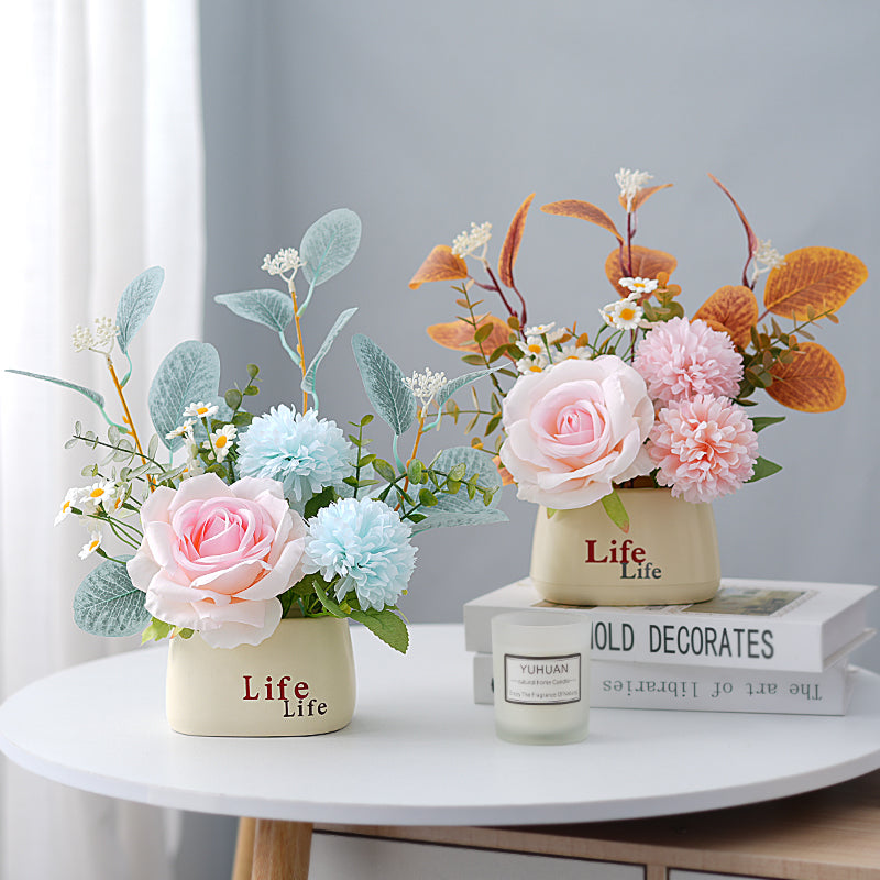Decorative Potted Faux Floral Arrangement