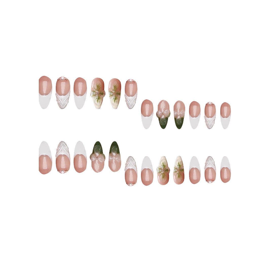 Elegant Floral Press-On Nail Art Bowlift