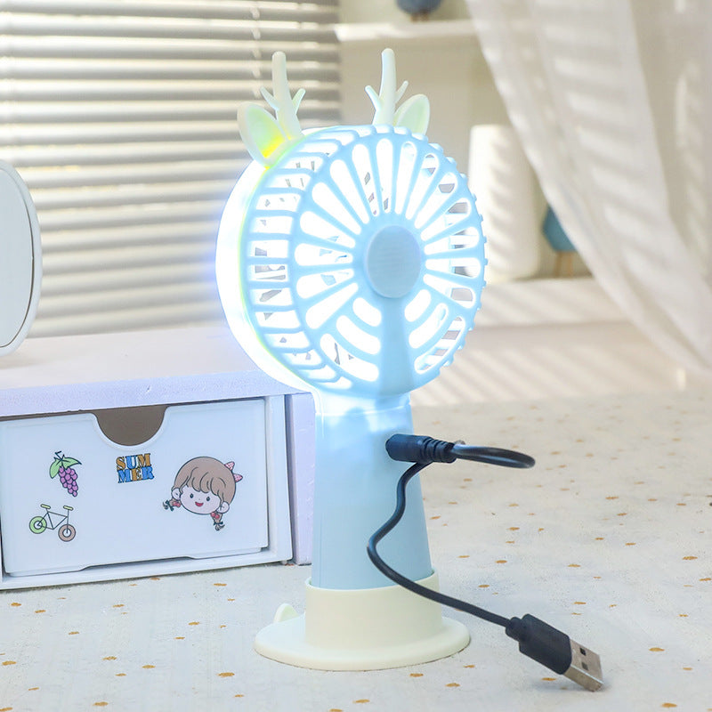 Women's Portable LED Fan in Cute Rabbit Design Bowlift