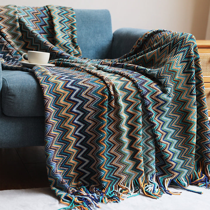 Zigzag Weave Throw Blanket Bowlift