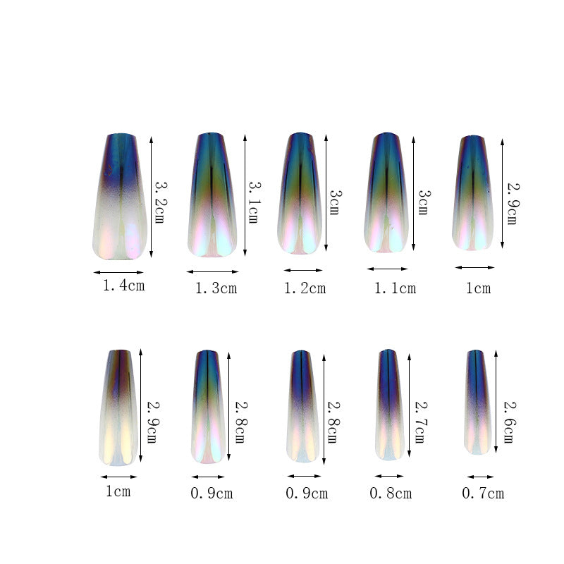 Trendy gradient design artificial nails Bowlift
