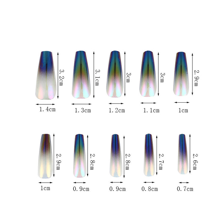 Trendy gradient design artificial nails Bowlift