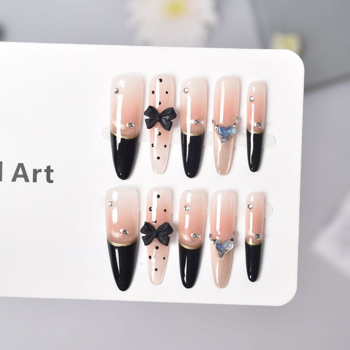 Elegant Pointed Tip Press-On Nail Extensions Bowlift