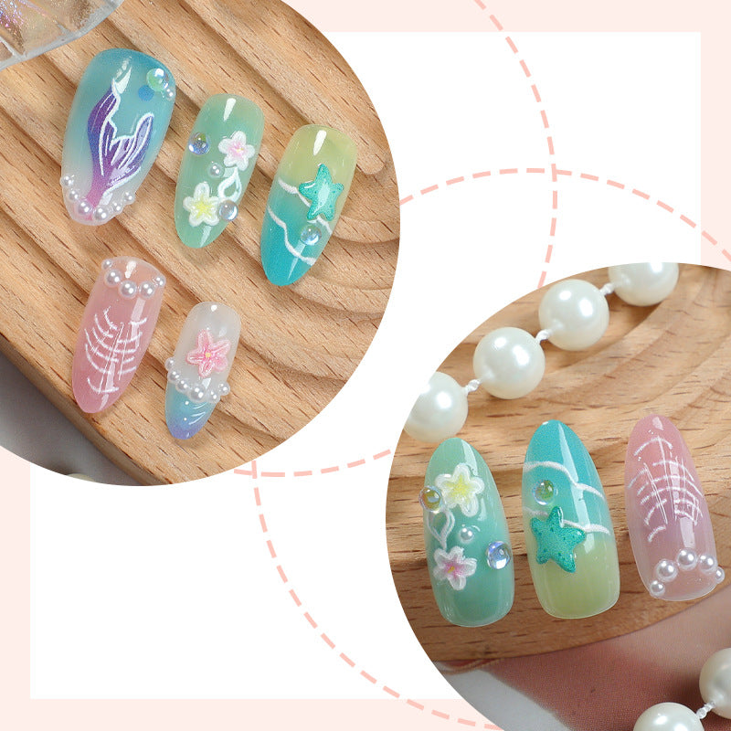 Artistic Underwater-Themed Press-On Nails Bowlift
