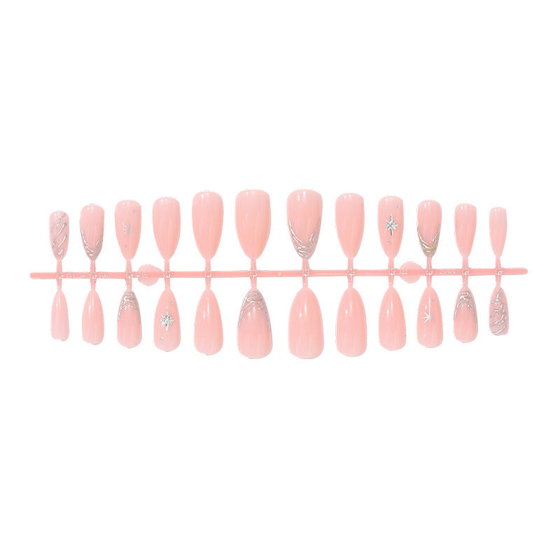 Creative Nail Art Set with Delicate Flower and Glitter Accents Bowlift