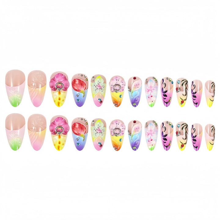 Artistic Hand-Painted Nail Art Extensions Bowlift