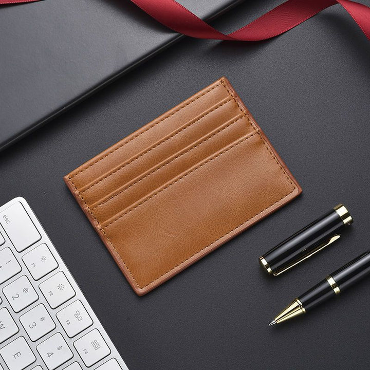 Textured Leather Card Holder Bowlift