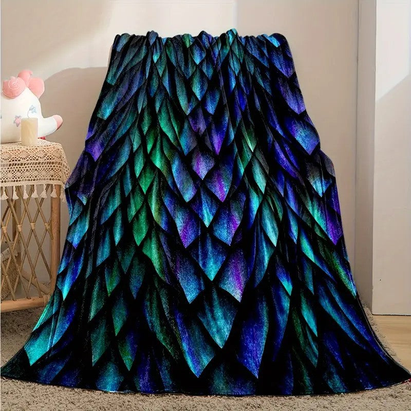 Women's cuddly blanket with shimmering scale pattern Bowlift