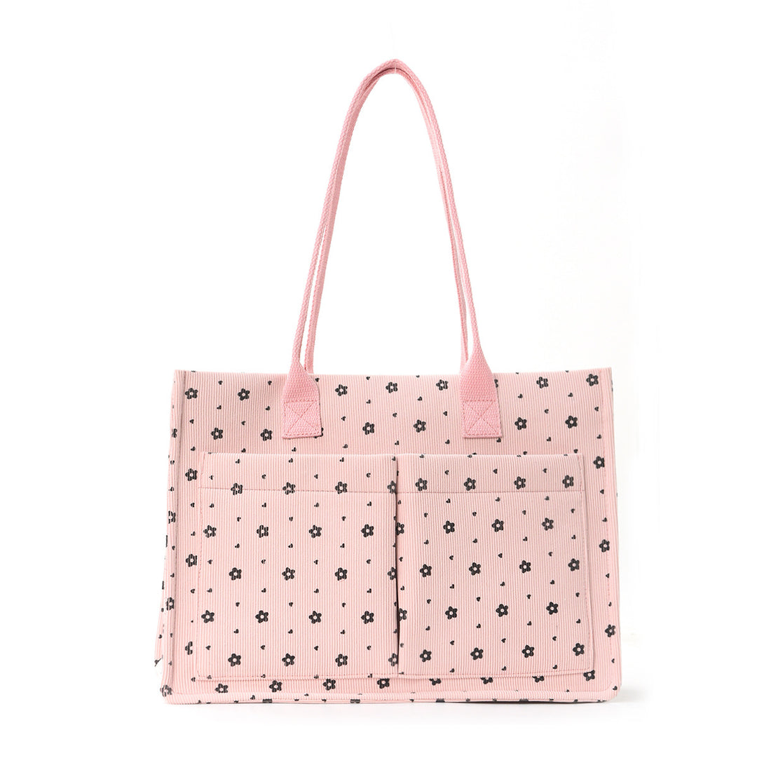 Shopping bag with floral pattern and practical exterior pockets Bowlift
