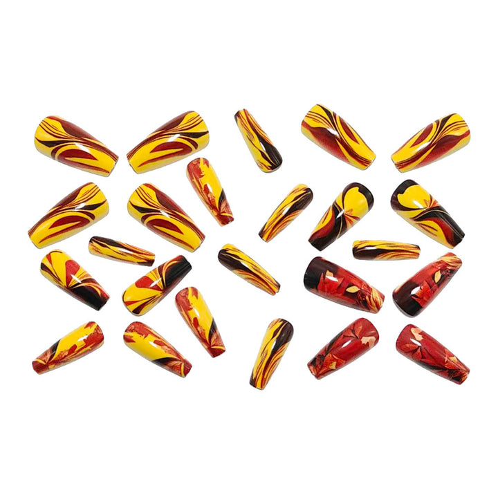 Artificial nails with autumn leaf design Bowlift