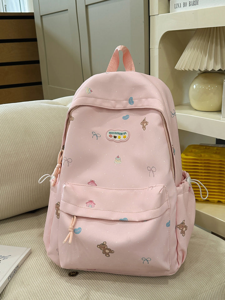 Whimsical Character Print Backpack Bowlift
