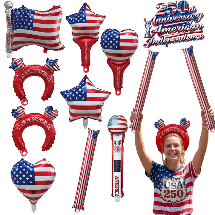 Unisex non-patriotic inflatable hairband with star ear bubbles and the inscription Bowlift