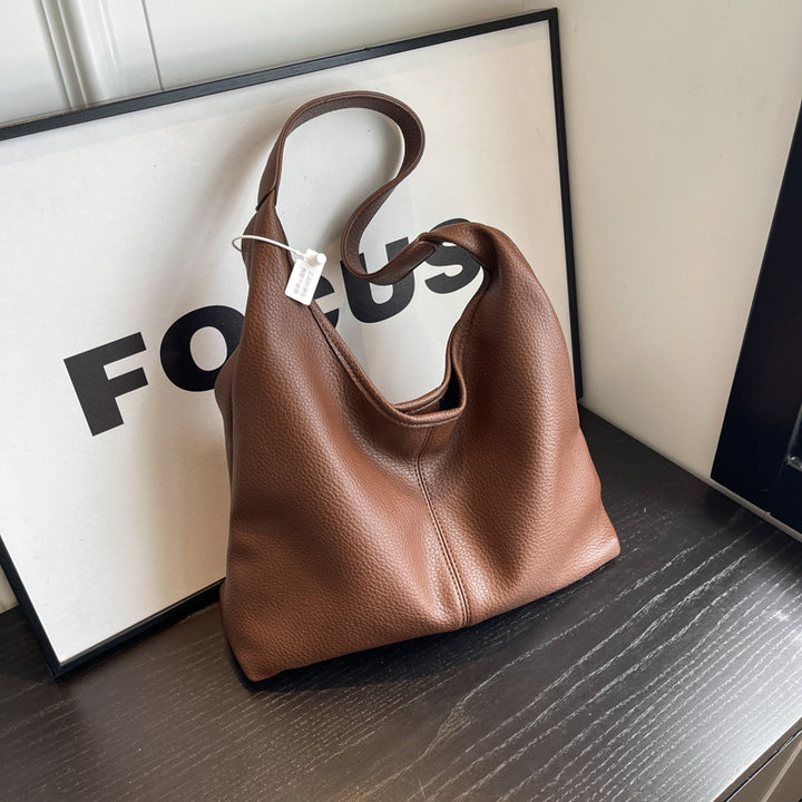 Textured Leather Hobo Bag Bowlift