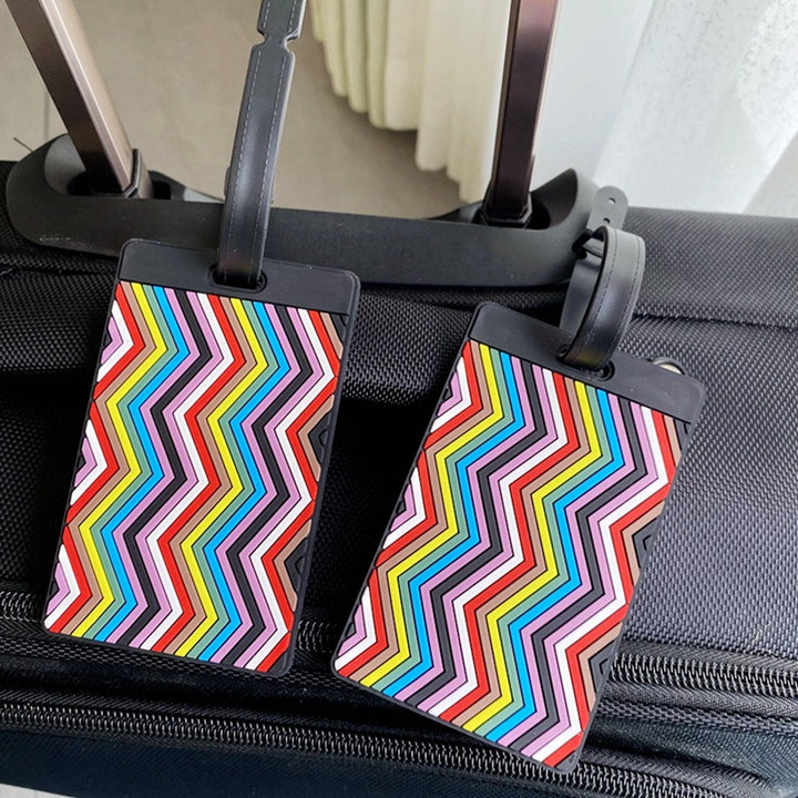 Vibrant Chevron Pattern Luggage Tag Bowlift