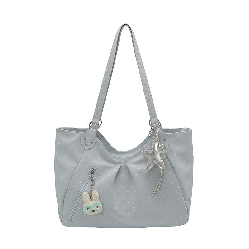 Polka Dot Pattern Shoulder Tote Bag