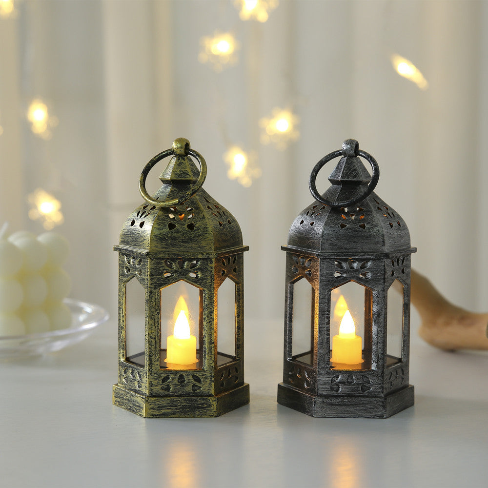 Moroccan Style Hexagonal Metal LED Lantern Bowlift