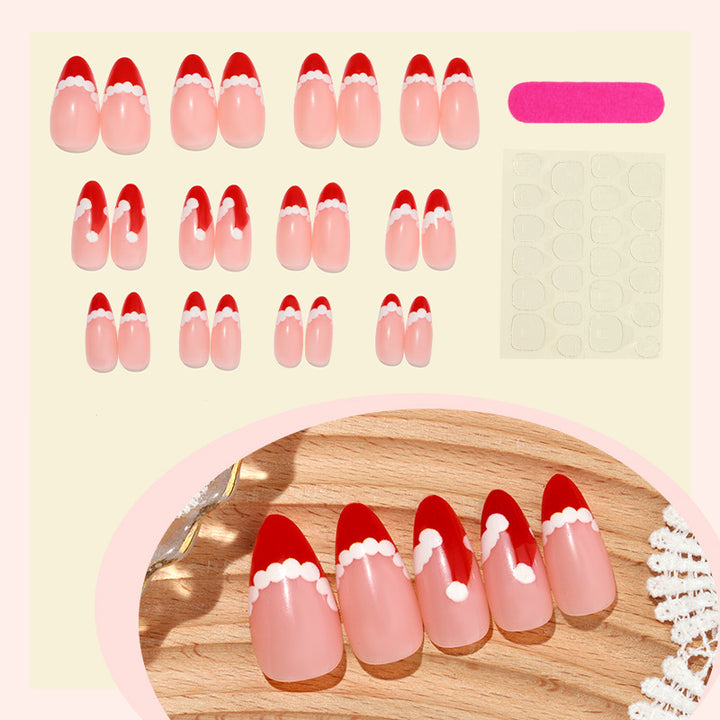 Nail art set with festive Santa motif and glitter accents Bowlift