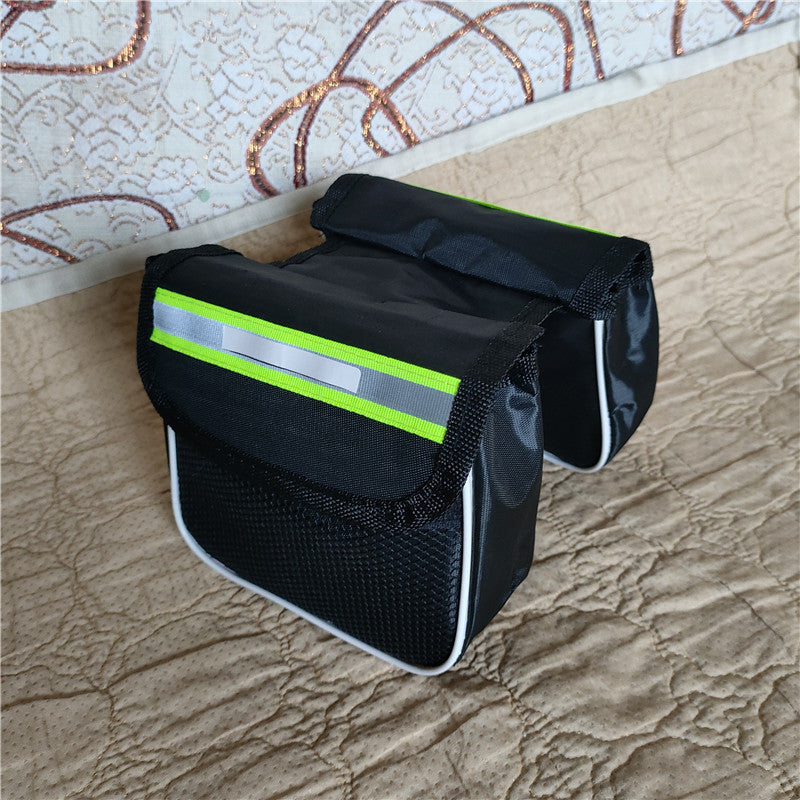 double bicycle saddle pannier bag with reflective strip water-resistant Oxford fabric Bowlift