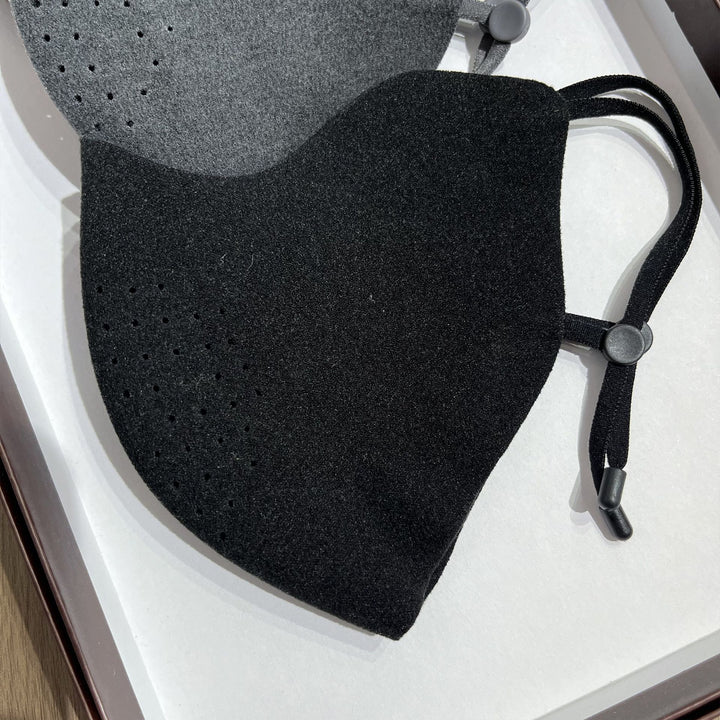 Contoured Perforated Reusable Fabric Face Mask with Adjustable Ear Cords Bowlift
