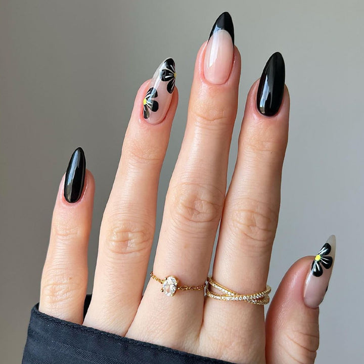 Elegant nail tips with floral accents Bowlift