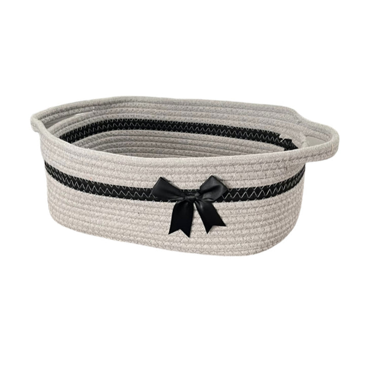 Women's decorative storage basket with bow accent Bowlift
