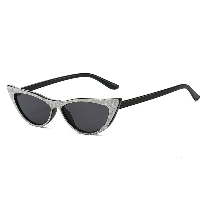 Women's Cat-Eye Sunglasses with Glittering Frame Bowlift