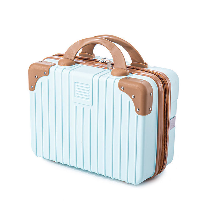 hard-shell cosmetic travel case with double top handles and reinforced corner protectors Bowlift