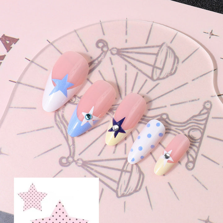 Starry-Themed Press-On Nail Art Bowlift
